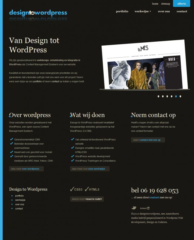 Design to Wordpress screenshot