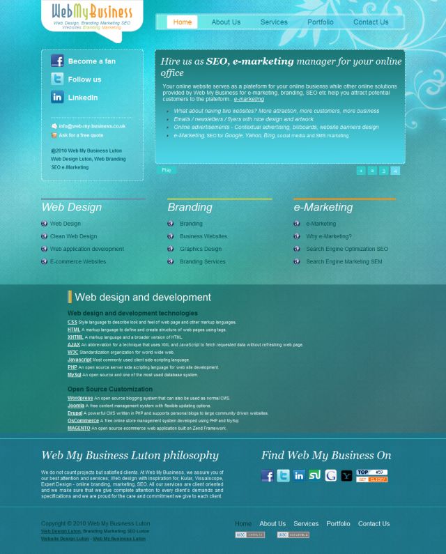 Web My Business screenshot