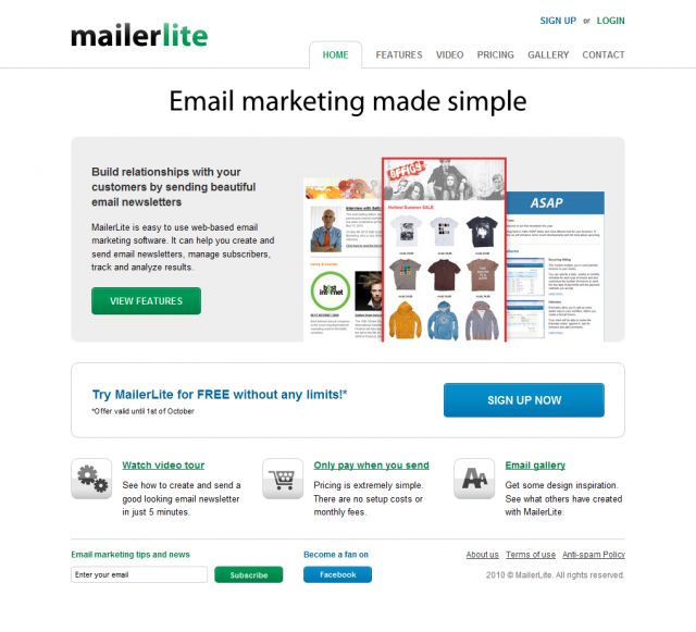 MailerLite screenshot