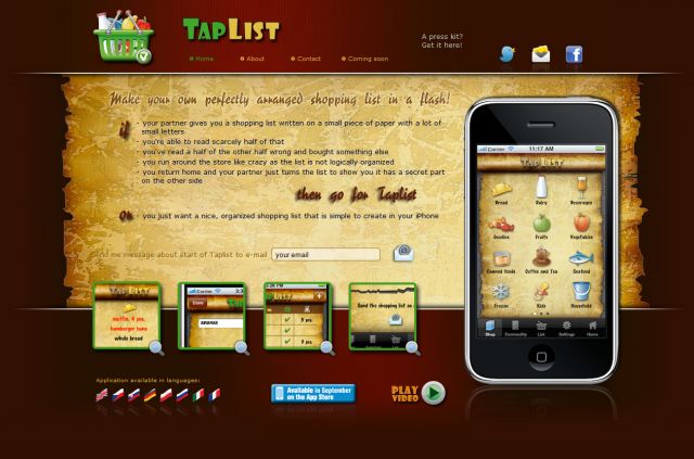 Taplist Shopping App screenshot
