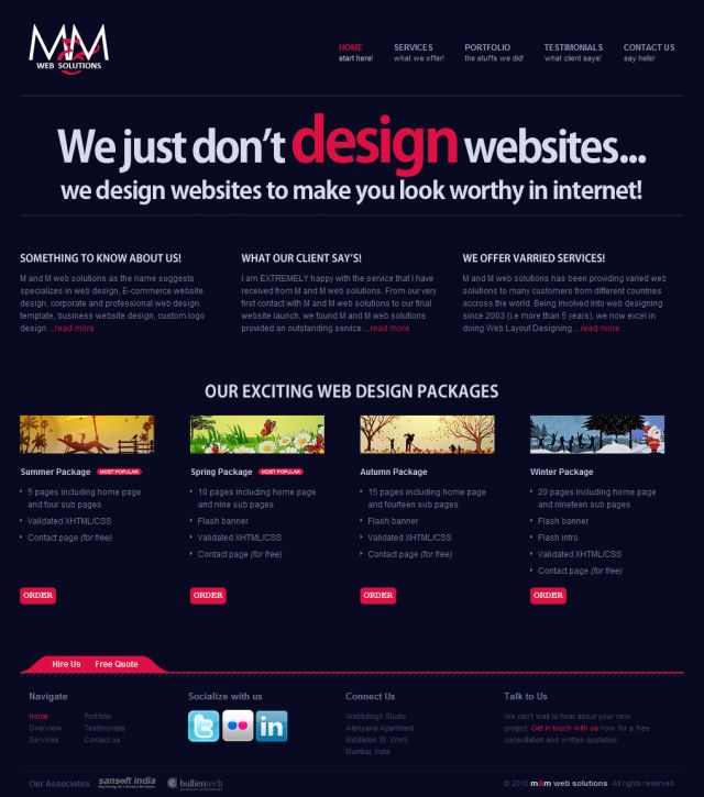 mandm web solutions screenshot