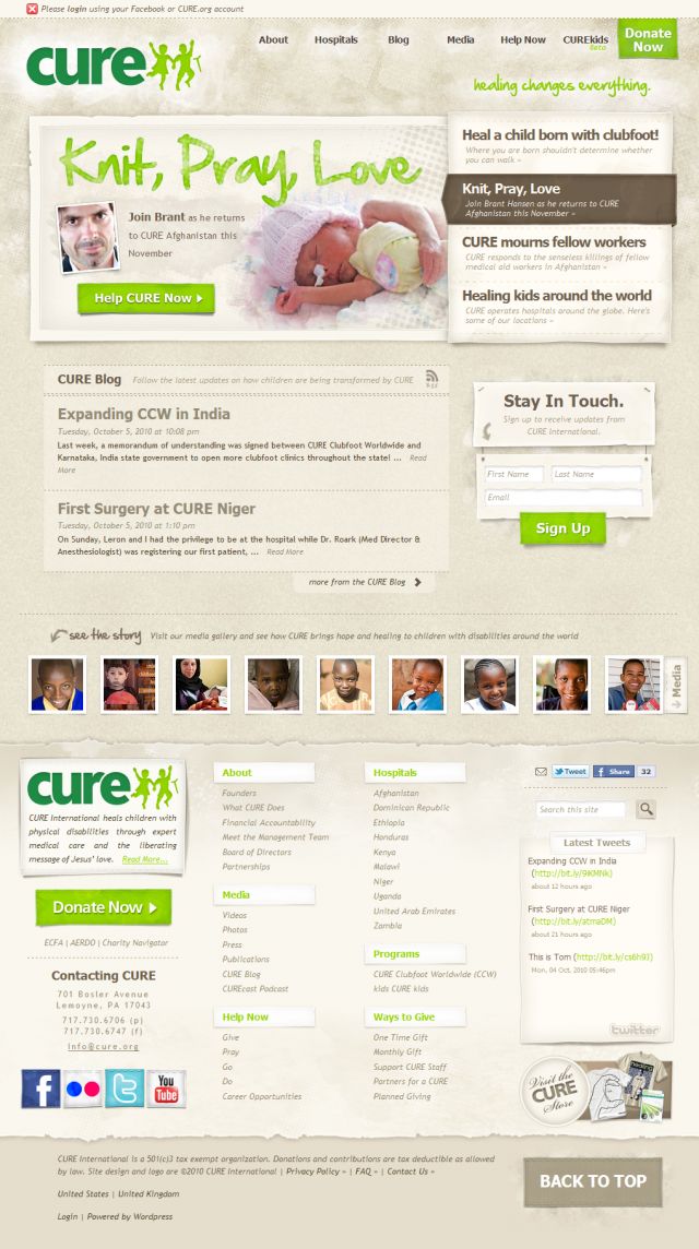 CURE International screenshot