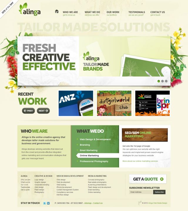Alinga Web Media Design screenshot