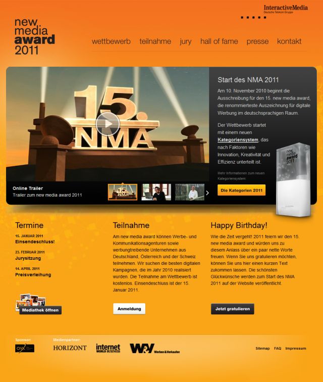 New Media Award screenshot