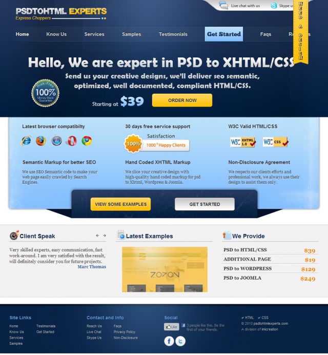 PSD to HTML Experts screenshot