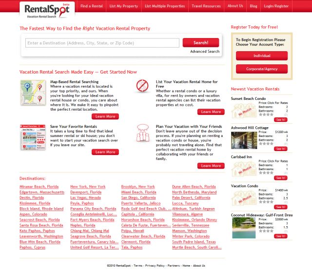 RentalSpot.Com screenshot