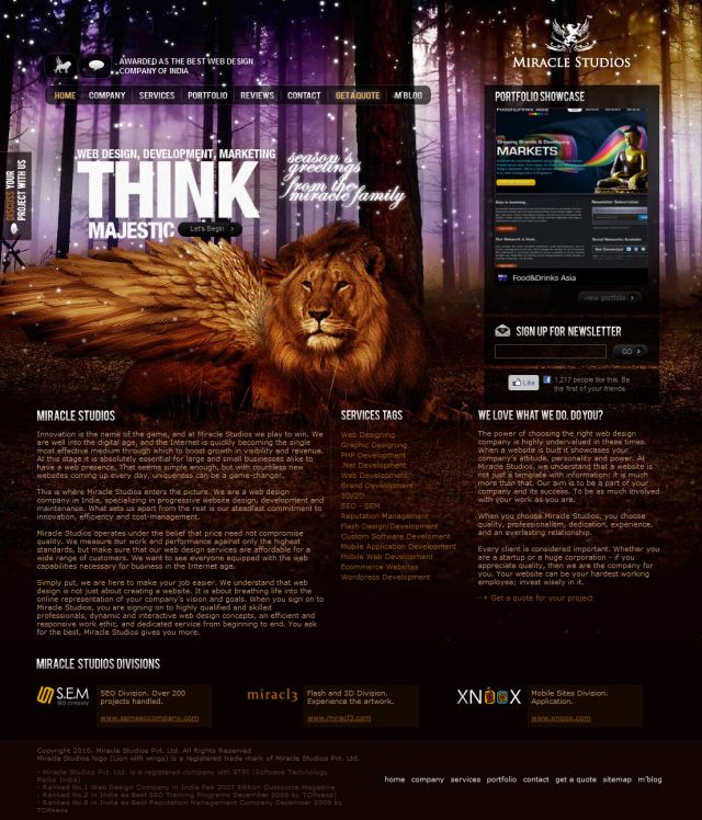 Web Design Company Miracle Stu screenshot