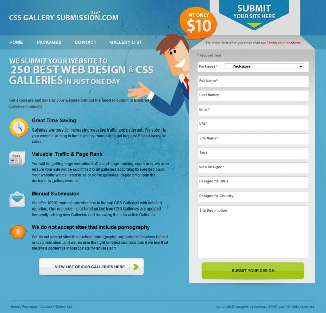 css gallery submission 24x7 screenshot