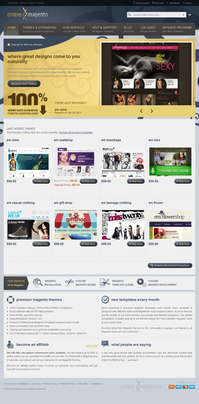 Premium Magento Themes screenshot