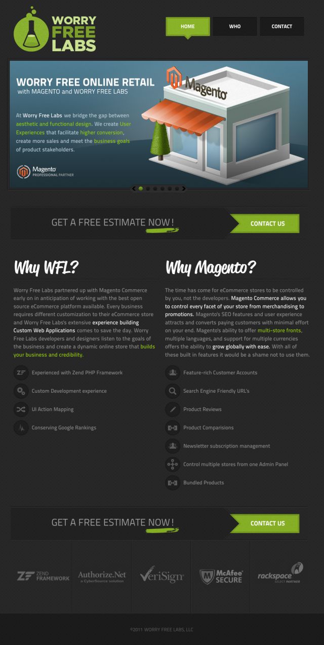 Magento Worry Free Labs screenshot