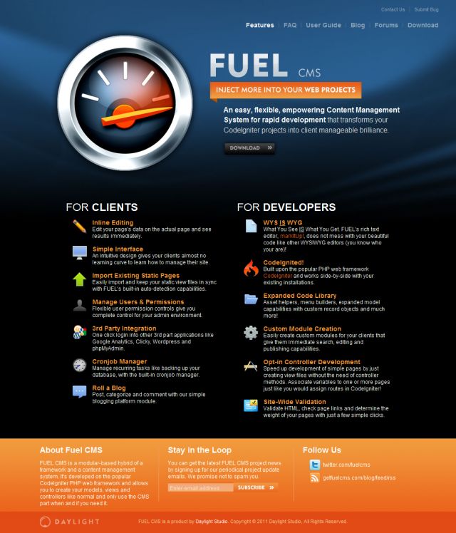 Fuel CMS screenshot