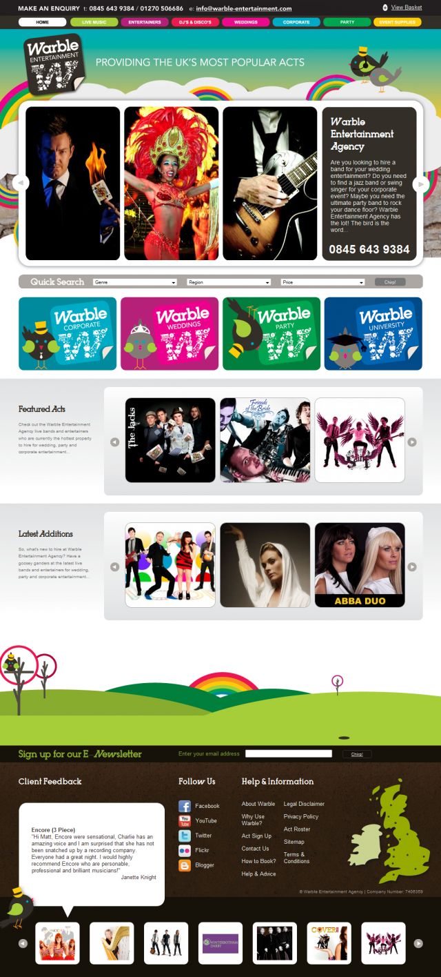 Warble Entertainment Agency screenshot
