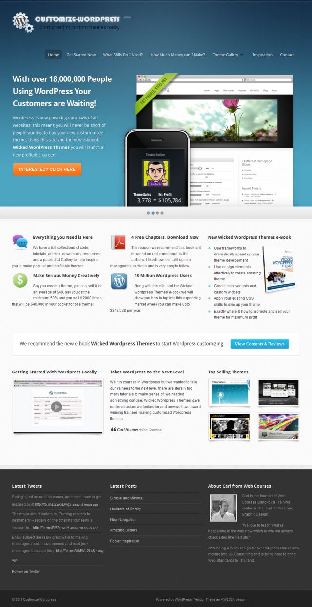 Customize Wordpress screenshot