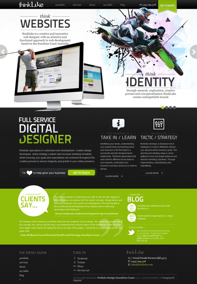 thinkluke website design Sunsh screenshot