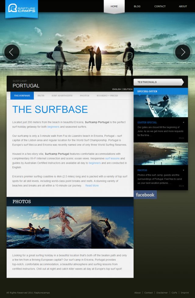 Surfcamp Portugal screenshot