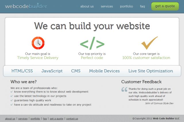 webcodebuilder.com screenshot