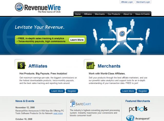 RevenueWire screenshot