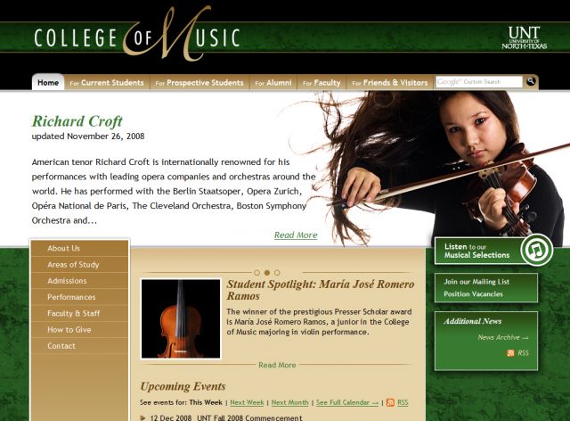 College of Music screenshot