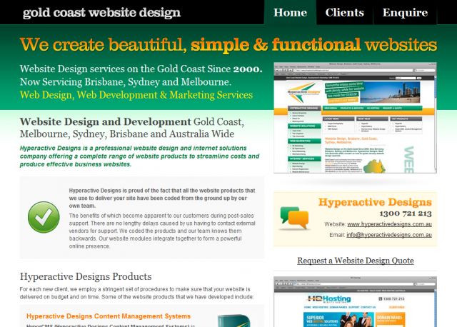 Gold Coast Website Design screenshot