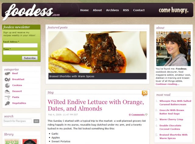 Foodess.com  screenshot