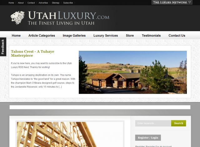 UtahLuxury.com screenshot