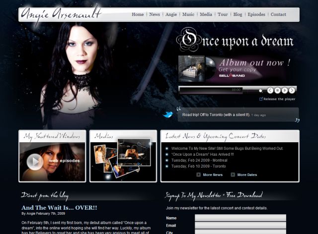 angiemusic.com screenshot