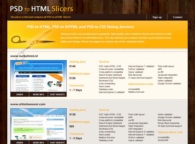 PSD to HTML Slicers screenshot