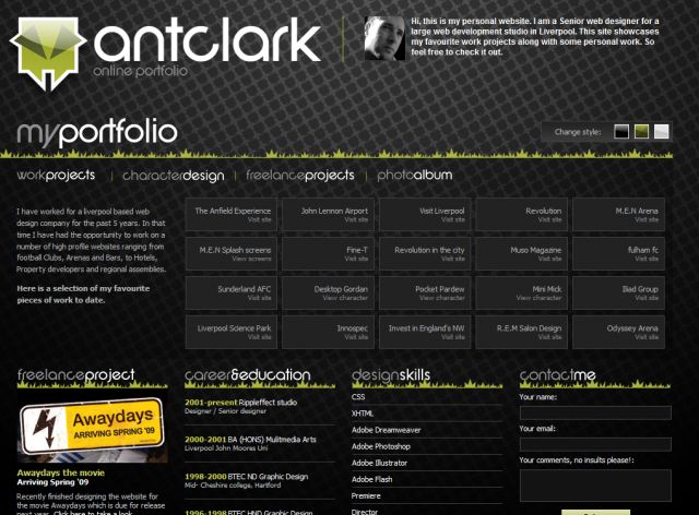 antclark.co.uk screenshot