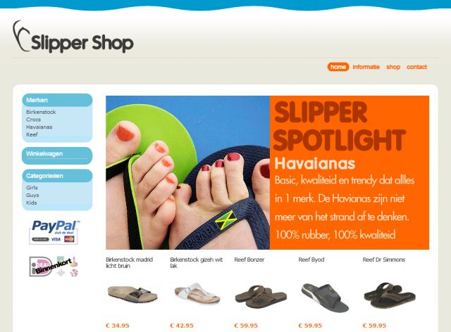 Slipper shop screenshot