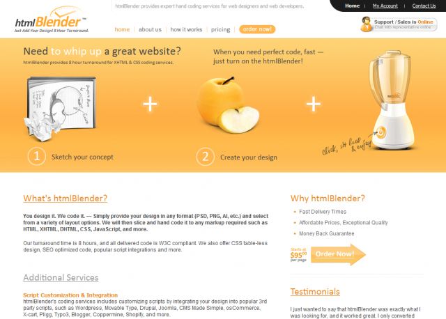 htmlBlender.com screenshot