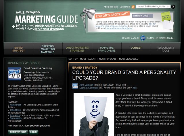 Small Business Marketing Guide screenshot