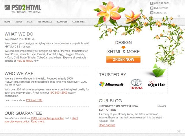 PSD2HTML.com screenshot