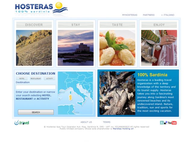 Hosteras Sardinia Portal screenshot