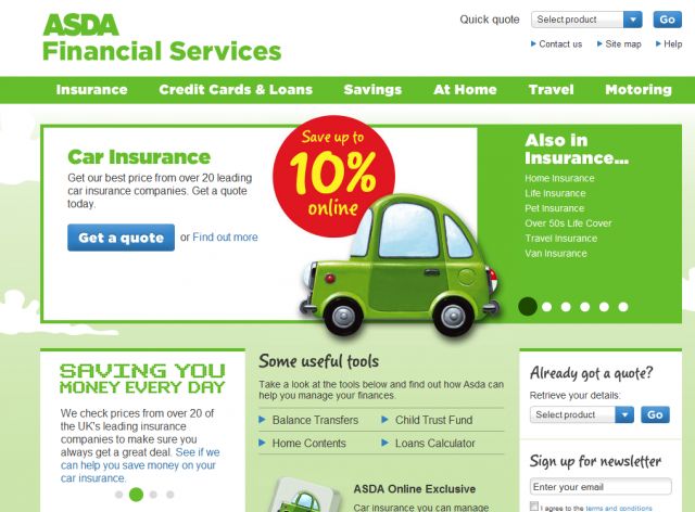 Asda Financial Services screenshot