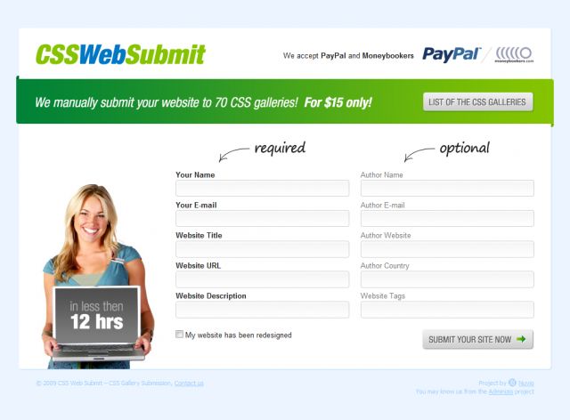 CSS Web Submit screenshot