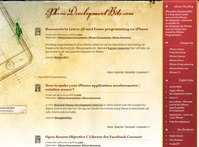 iPhone Development Blog screenshot