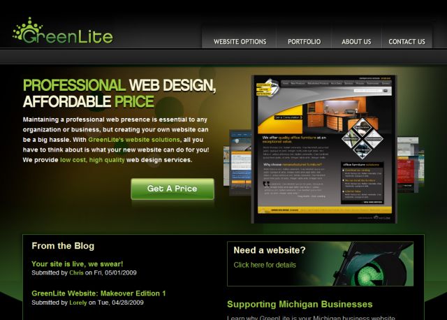 Greenlite Website Design screenshot