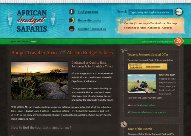 African Budget Safaris screenshot