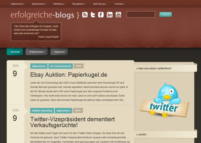 Successful Blog screenshot
