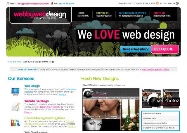 Webbyweb Design screenshot