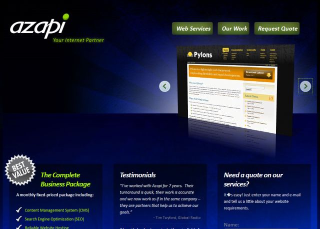 Azapi Web Design screenshot