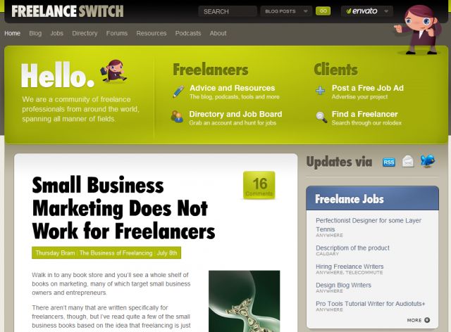Freelance Switch screenshot