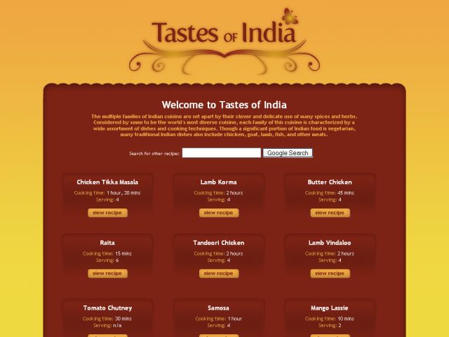 Tastes of India screenshot