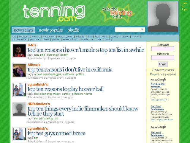 tenning.com screenshot