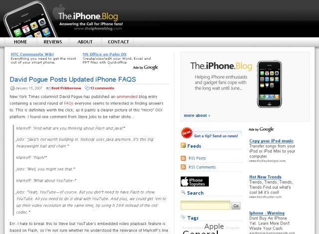 The iPhone Blog screenshot