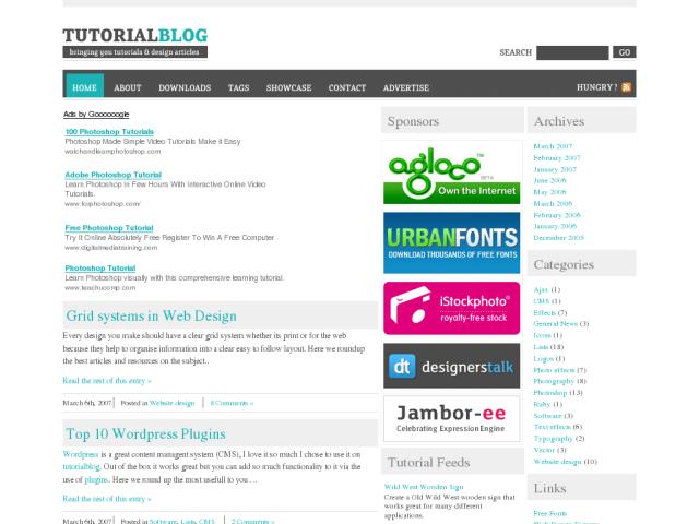 Tutorial Blog screenshot