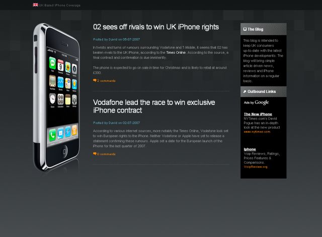 UK iPhone Blog screenshot