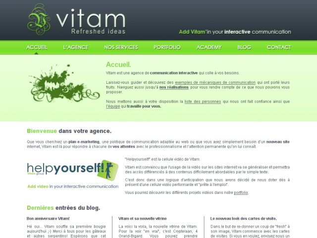 Vitam's website screenshot