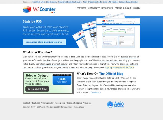 W3Counter screenshot