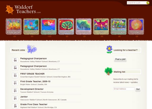 WaldorfTeachers.com screenshot